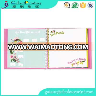 Custom printing baby memory book with wire-o binding