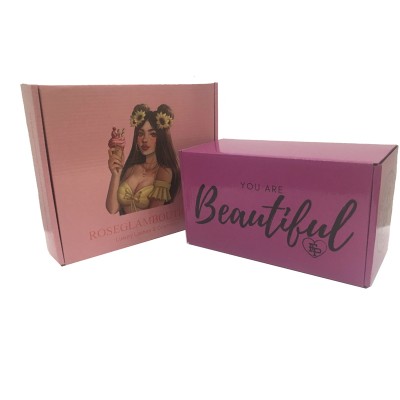 Print Flute Corrugated Box hair Extension Packaging Custom Mailer Box