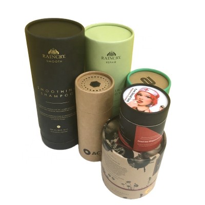 Custom Make Recycled Paper Kraft Packaging Tube Cylinders for shampoo and conditioner bars