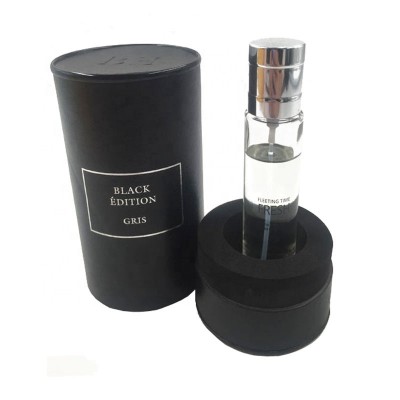 Black Insert Eva Cardboard Cylinder Fragrance Packaging Round Gift Paper Boxes for Perfume Bottle