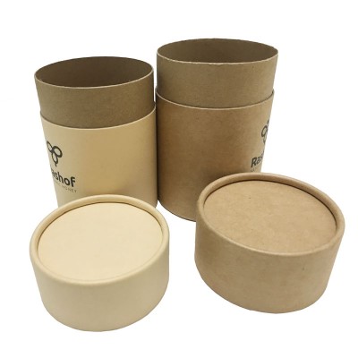 OEM factory price custom food grade cylinder kraft cardboard packing box for shea butter