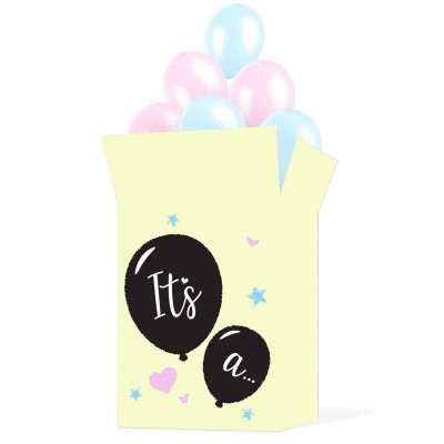 Unique Baby Boy or Girl  Party Large Box Gender Reveal Balloon Cardboard Box