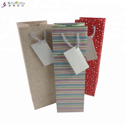 Full Color Portrait Gift Wine Bags Bulk Supply Customized Paper Bags