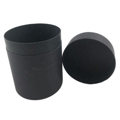 Matte Black Craft Cylinder Cardboard Knives and Forks Packaging Carton Tube with Black Hot Foil Logo