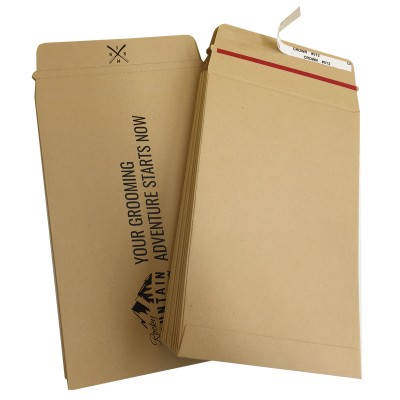 recycled Kraft paper self seal custom stay flat cardboard mailer for shipping