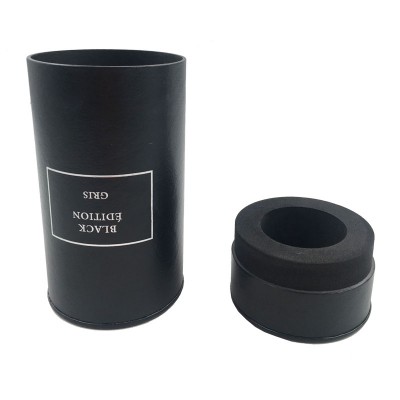 Black Eva Insert Perfume Bottle Packaging Cardboard Cylinder Round Gift Boxes