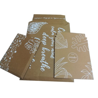 Custom Kraft Rigid Cardboard Shipping Bag Mailer Double Side Tape Envelopes